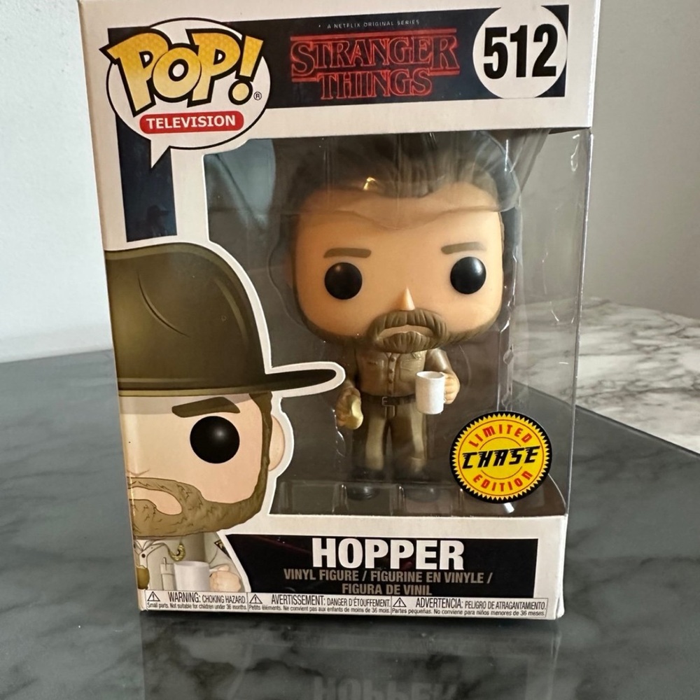 Funko Pop Stranger Things Hopper Figure - Black and White